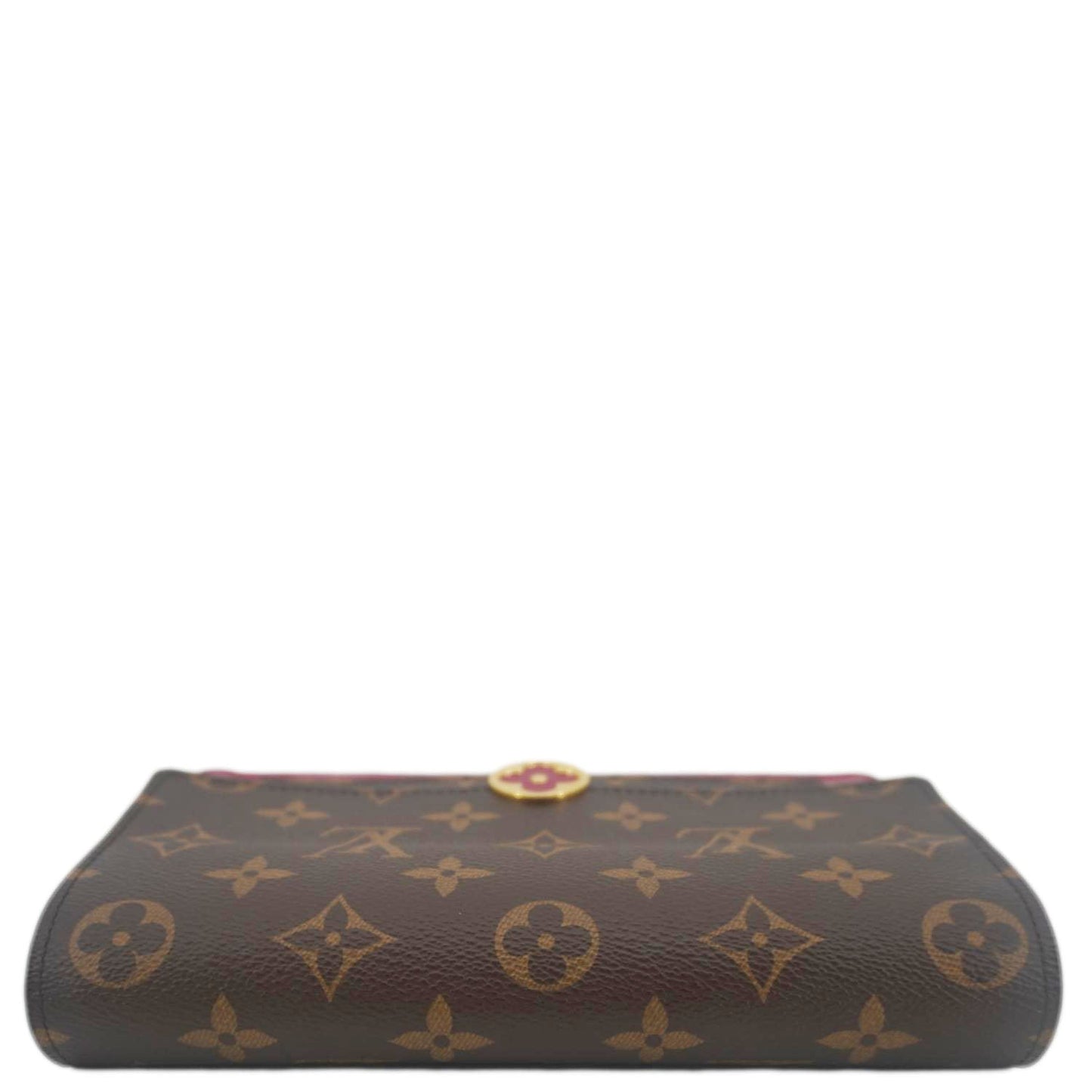 LOUIS VUITTON Flore Monogram Canvas Chain Wallet Fuchsia