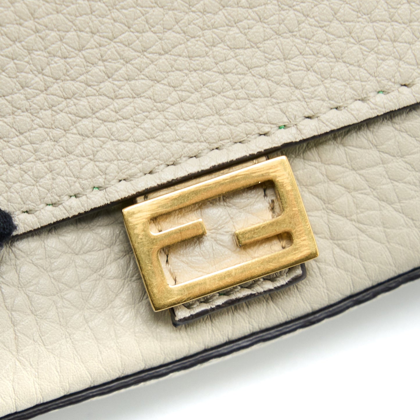 Fendi Micro Baguette Purse Charm Calfskin Cream