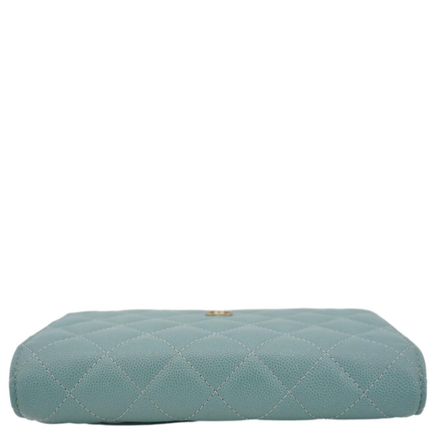 CHANEL Wallet On Chain Quilted Caviar Leather Crossbody Bag Sea Green