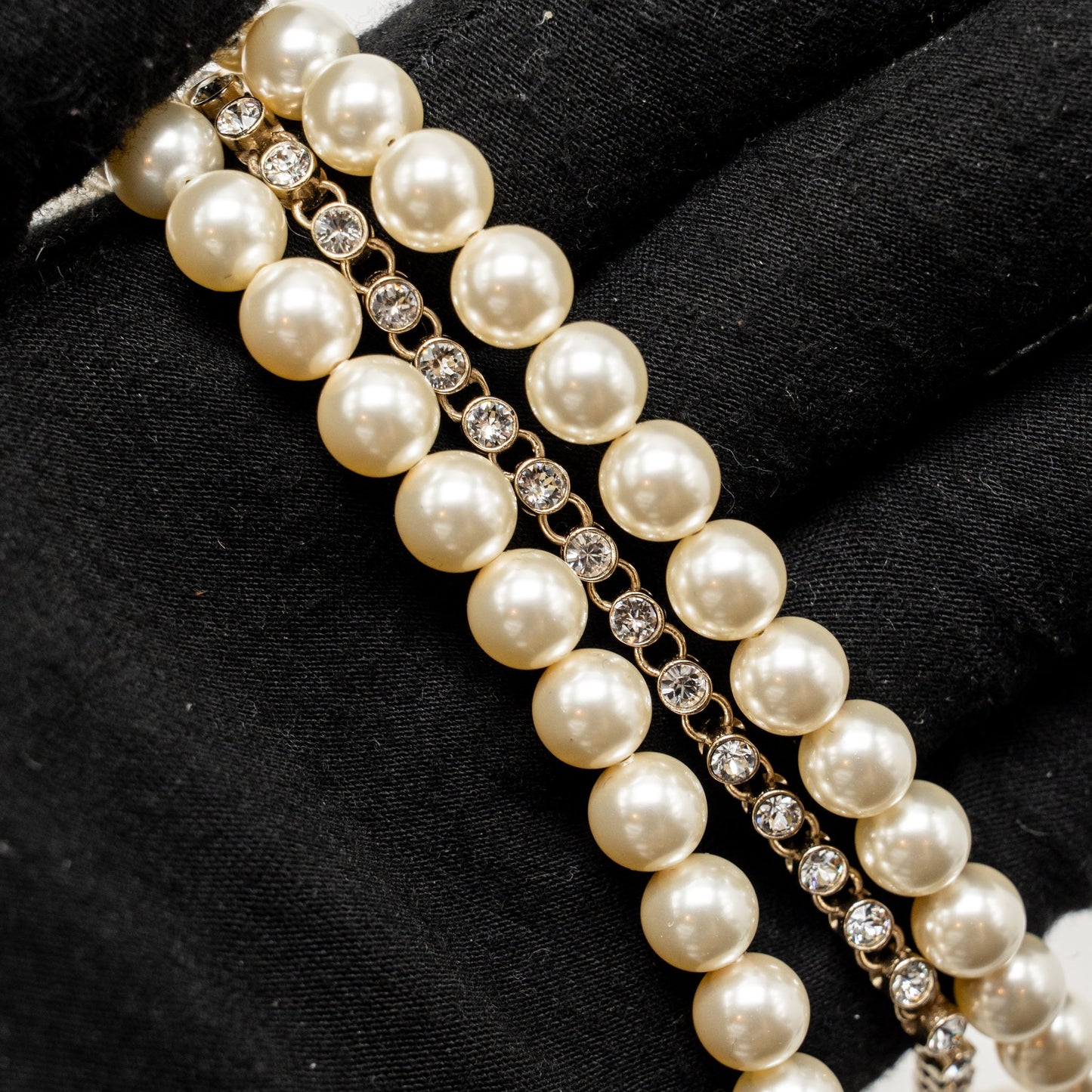 Chanel CC Pearl and Crystal Drop Belt Light Gold Tone