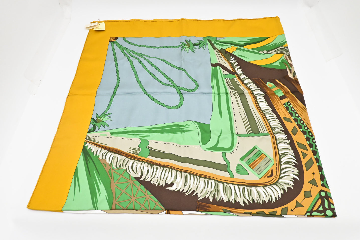 Hermes 'Cuirs du Desert' Carre 140 in Silk