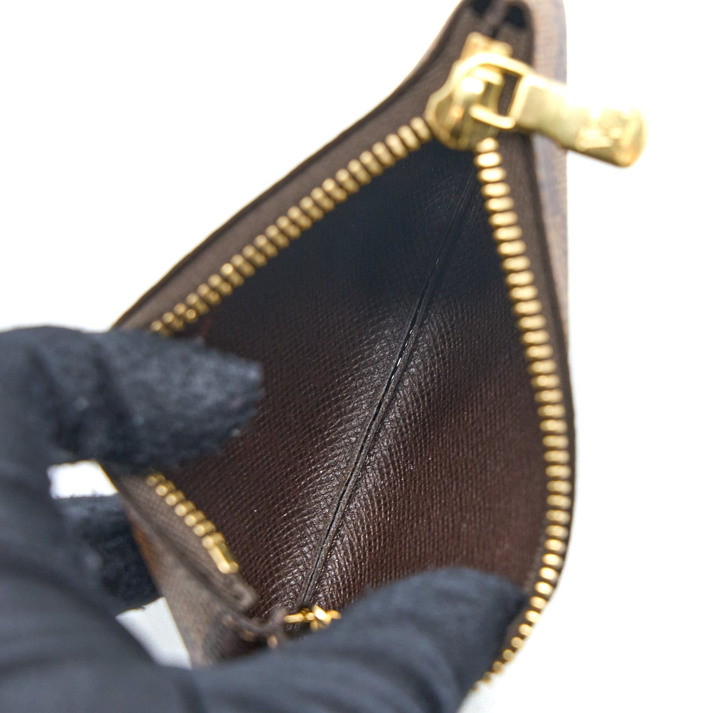 Louis Vuitton Key Pouch Damier Ebene Canvas Brown