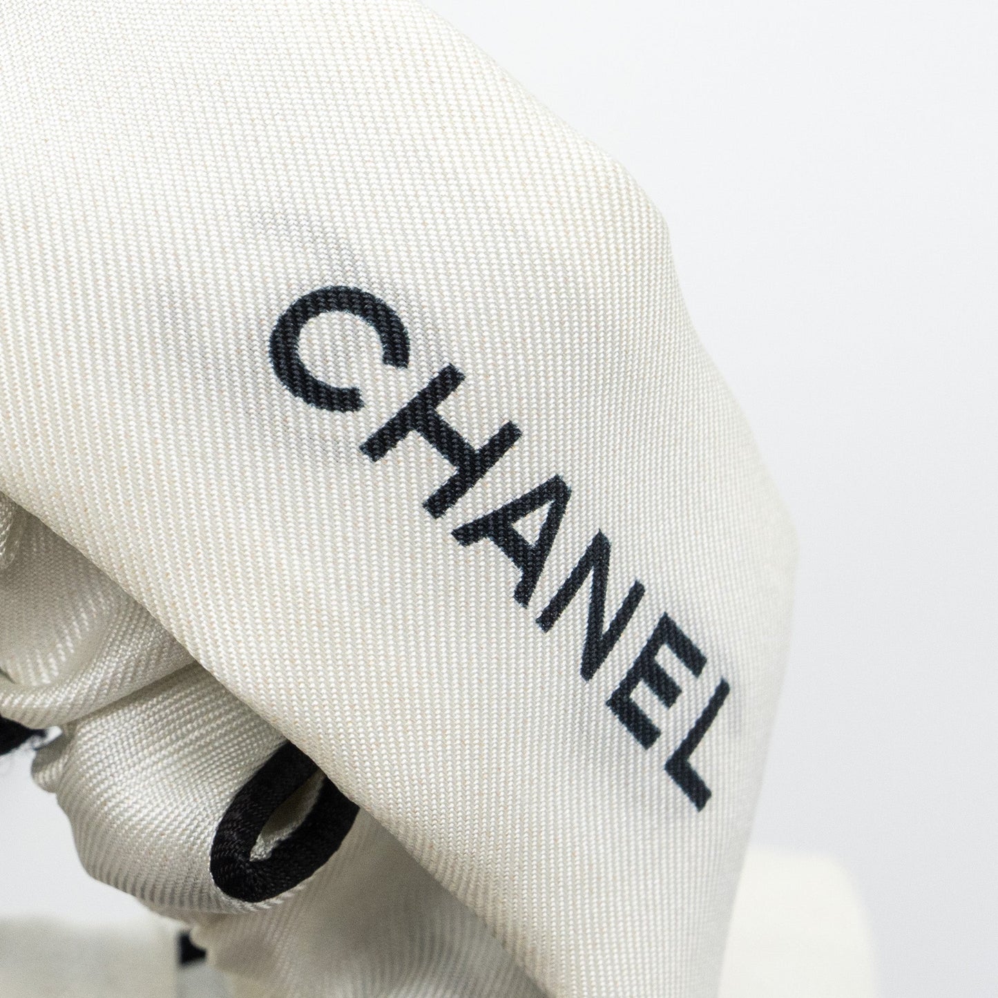 Chanel 23p Hair tie Silk Twill Black/White