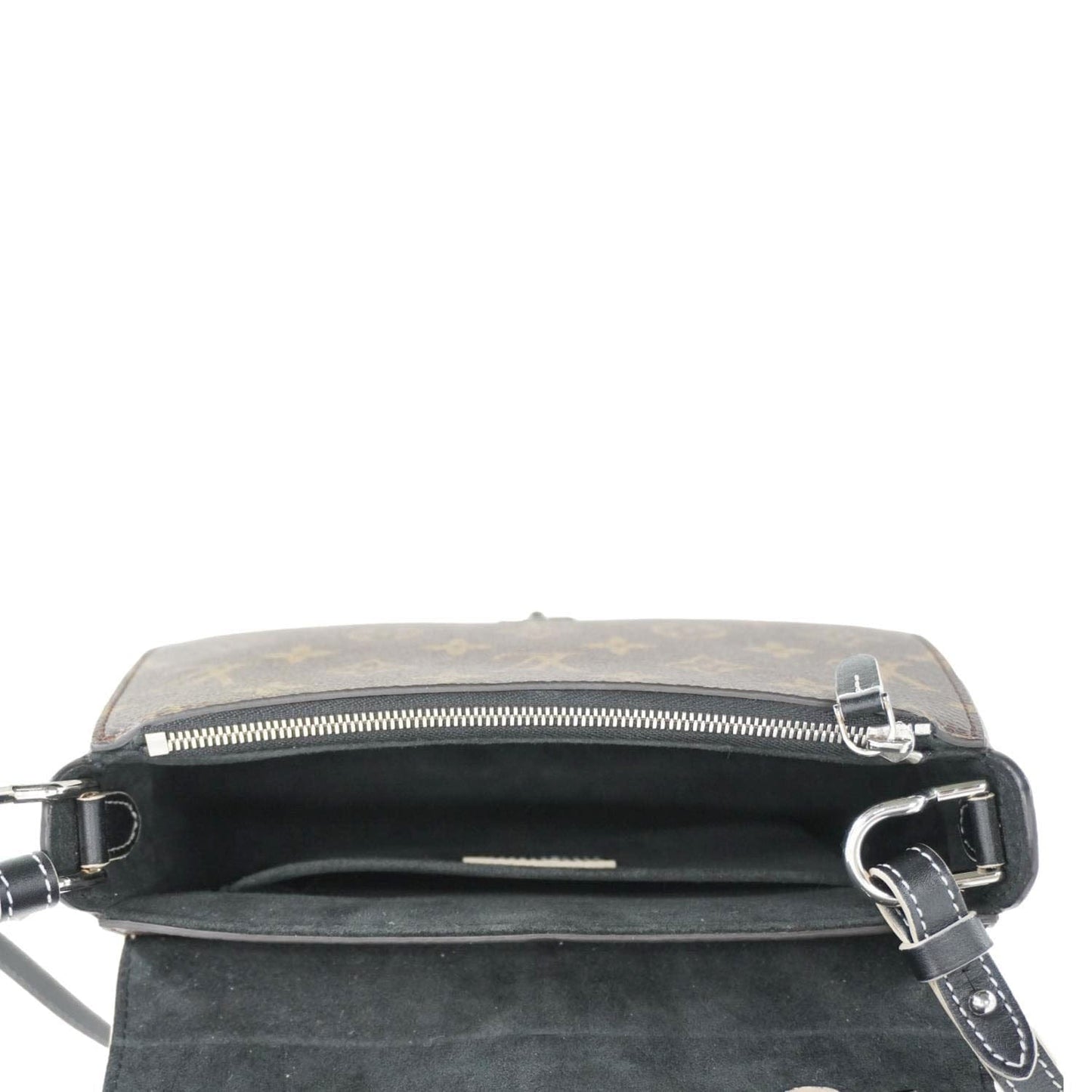 LOUIS VUITTON Chain It Monogram Canvas Top Handle Crossbody Bag Brown