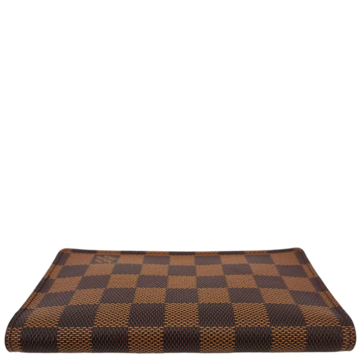 LOUIS VUITTON Simple Checkbook Cover Damier Ebene Wallet Brown