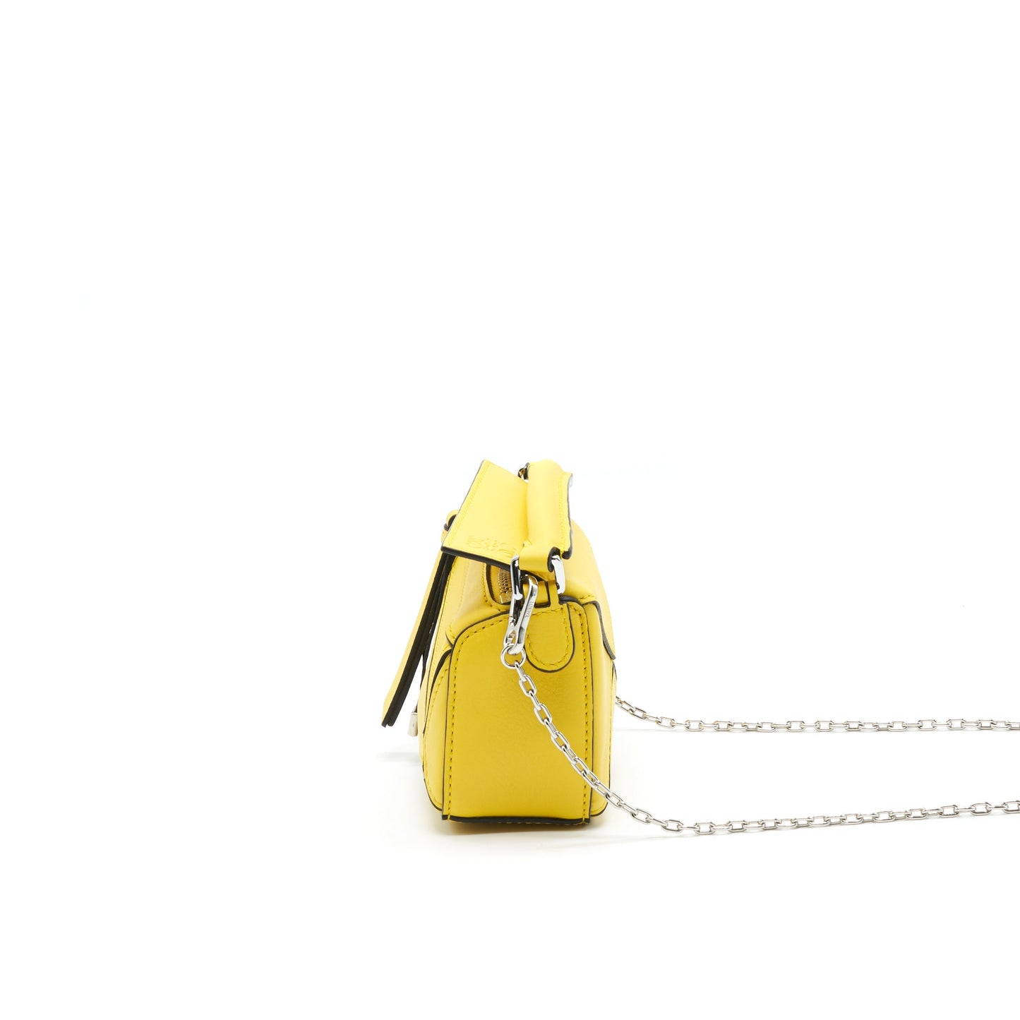 Loewe Nano Puzzle Bag in Classic Calfskin Yellow SHW