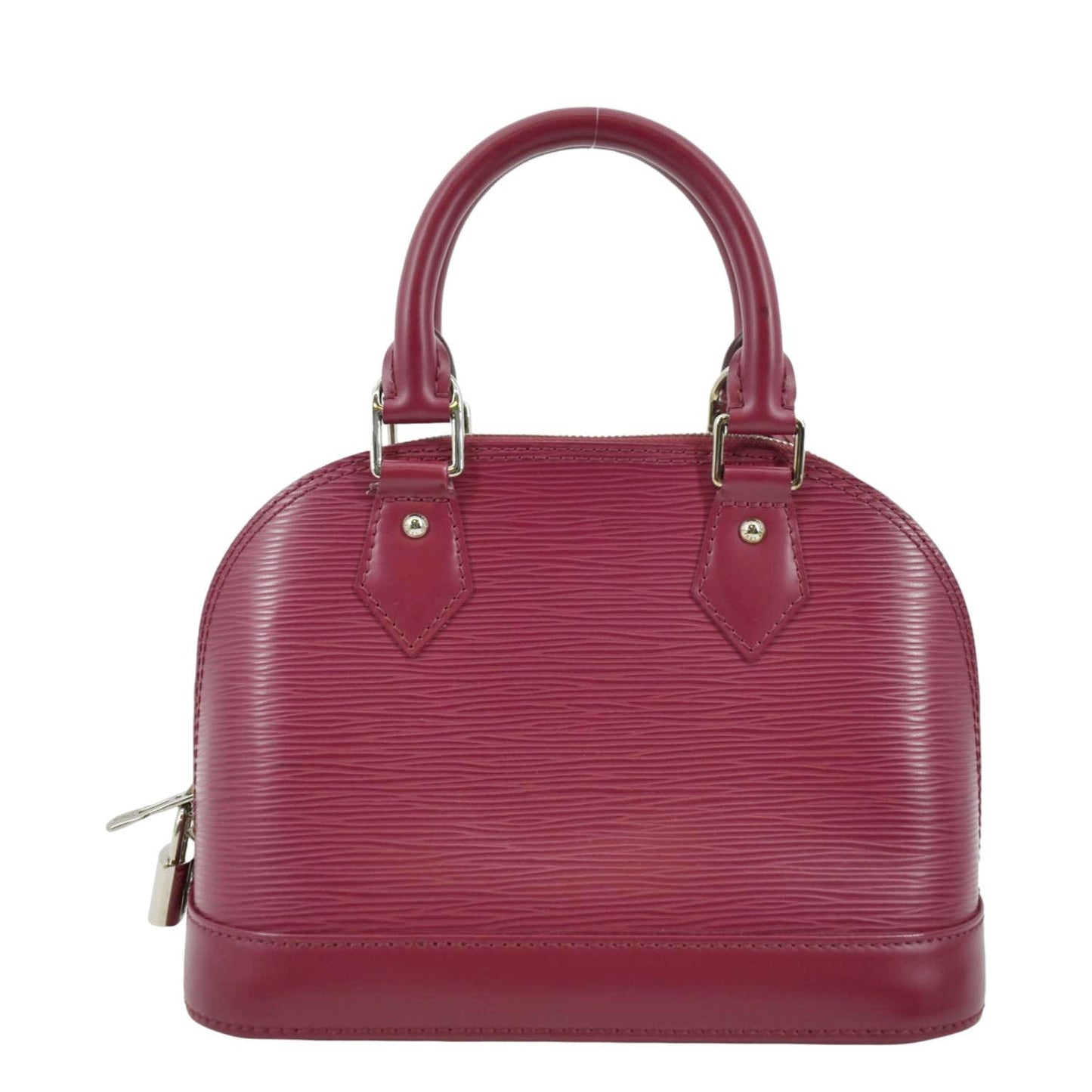 LOUIS VUITTON Alma BB Epi Leather Satchel Crossbody Bag Red