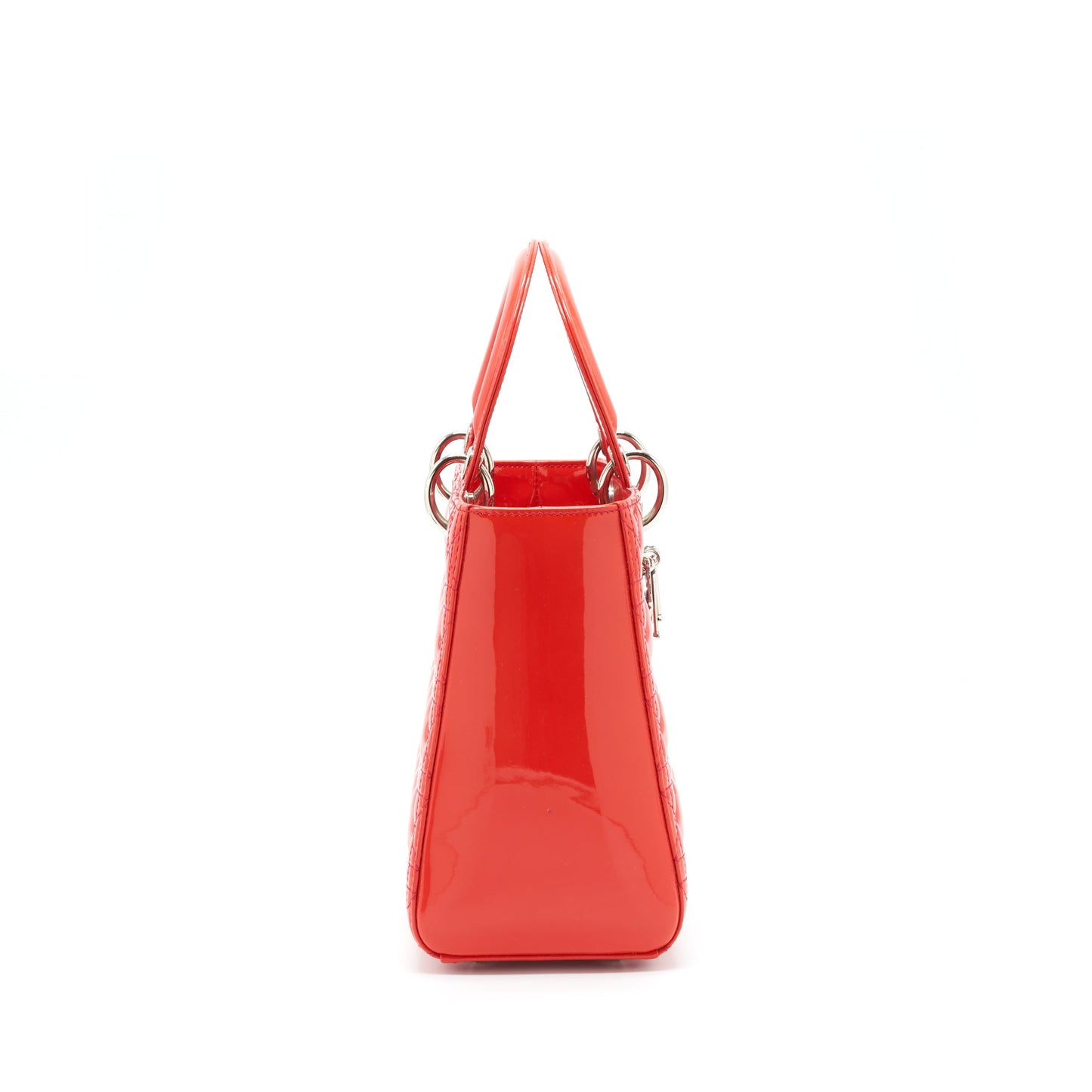 Dior Medium Lady Dior Patent Red