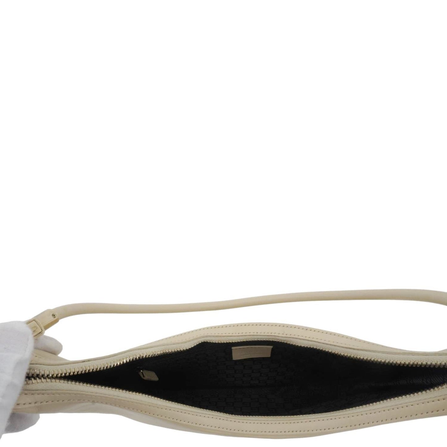 GUCCI Leather Shoulder Bag Cream 001.3812