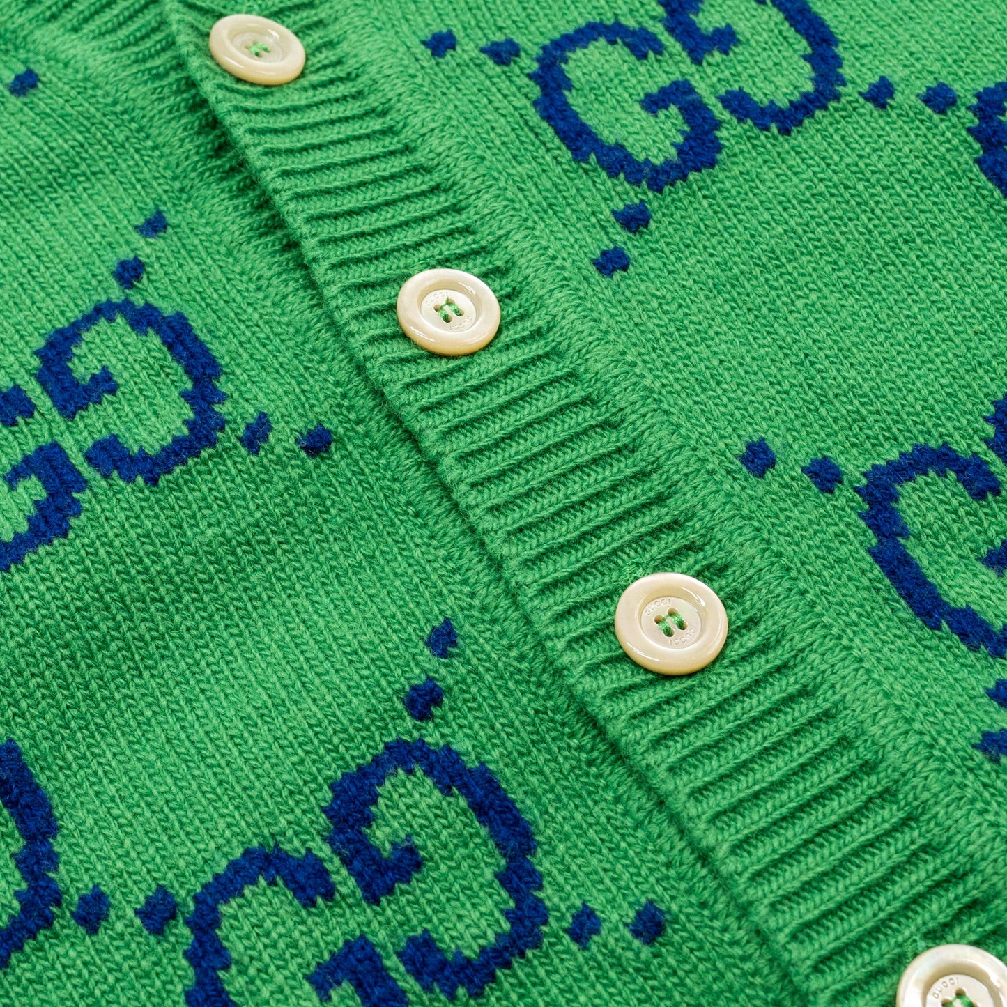 Gucci size S Knitted cardigan wool/laine Green/multicolour