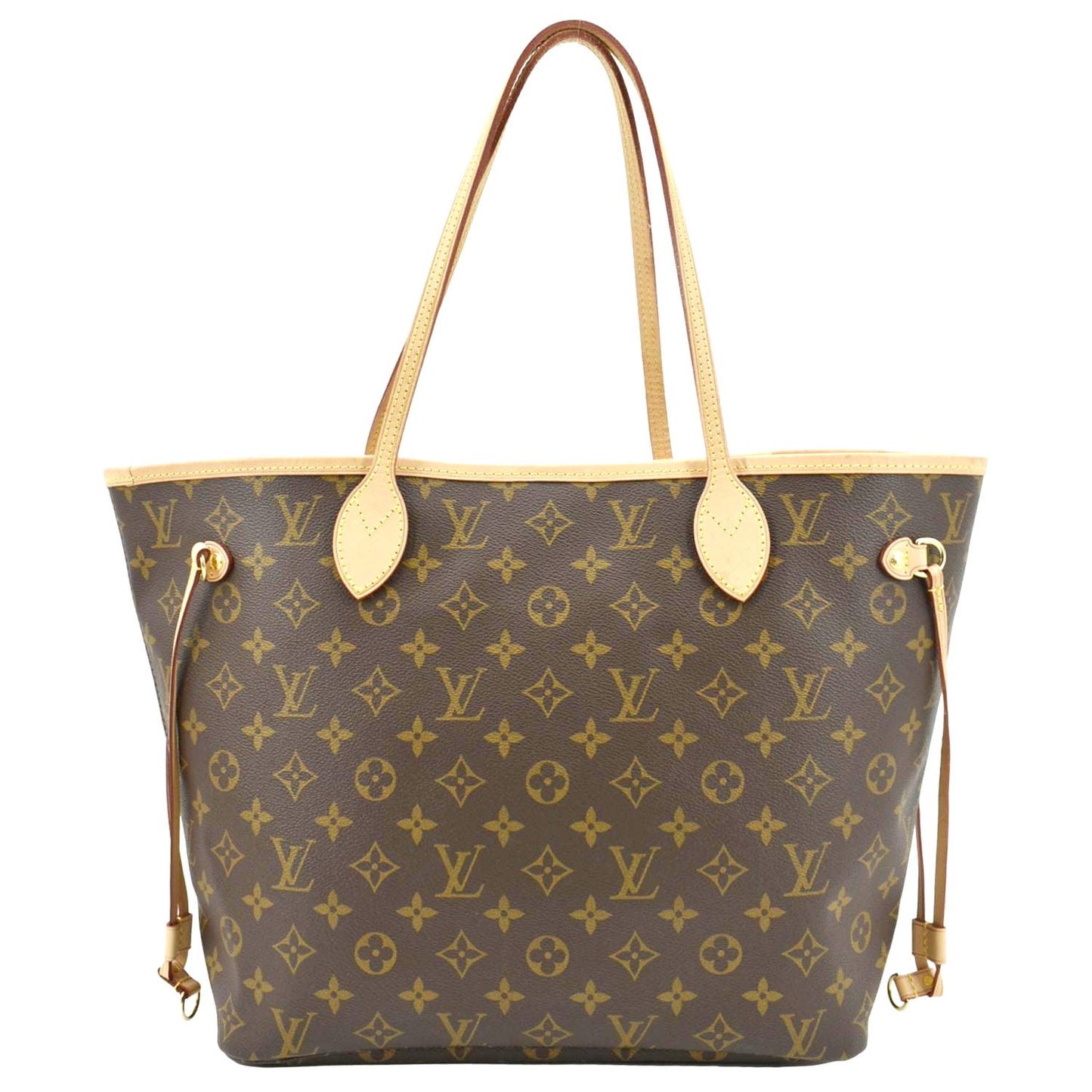 LOUIS VUITTON Neverfull MM Monogram Canvas Tote Bag Brown