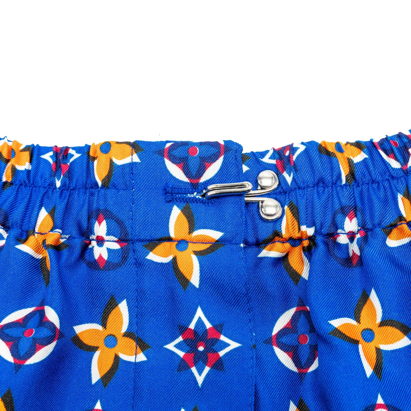 Louis Vuitton Size 34 Monogram Shorts Silk Blue/Multicolour