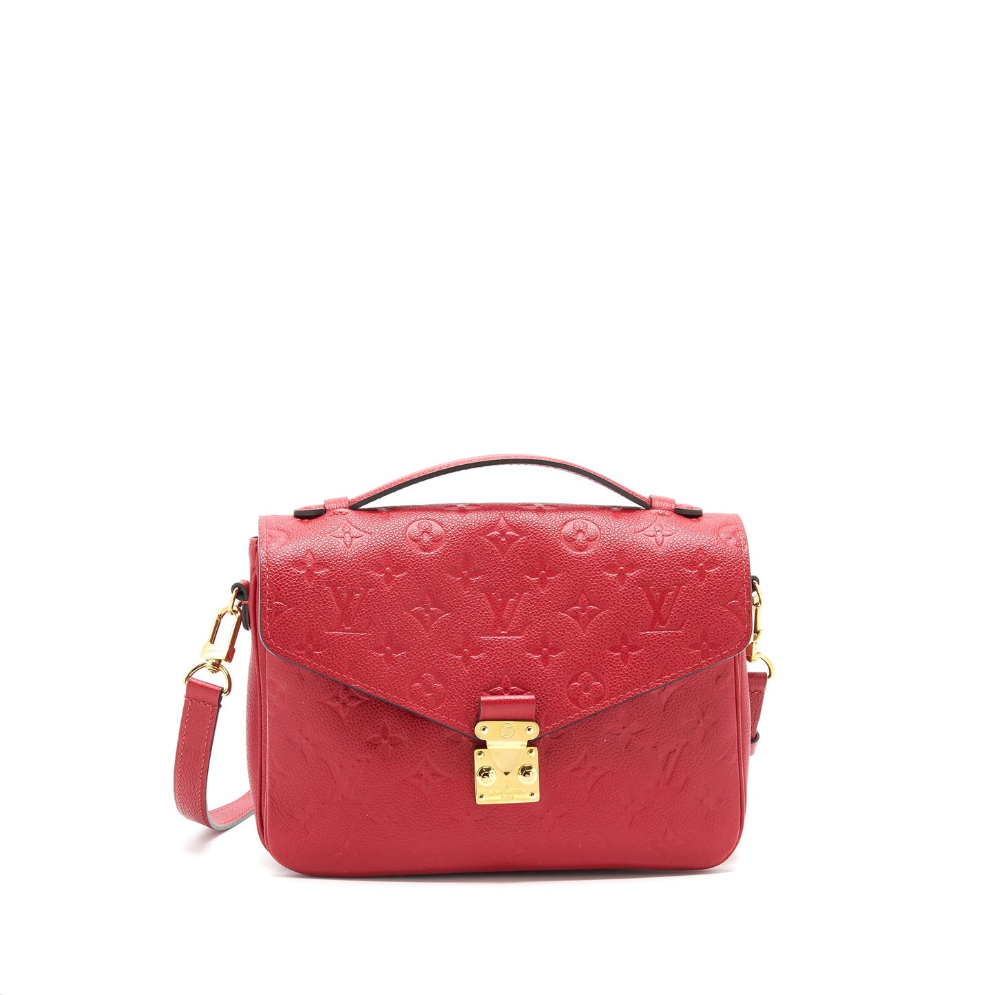 Louis Vuitton Pochette Metis Leather Purse Red