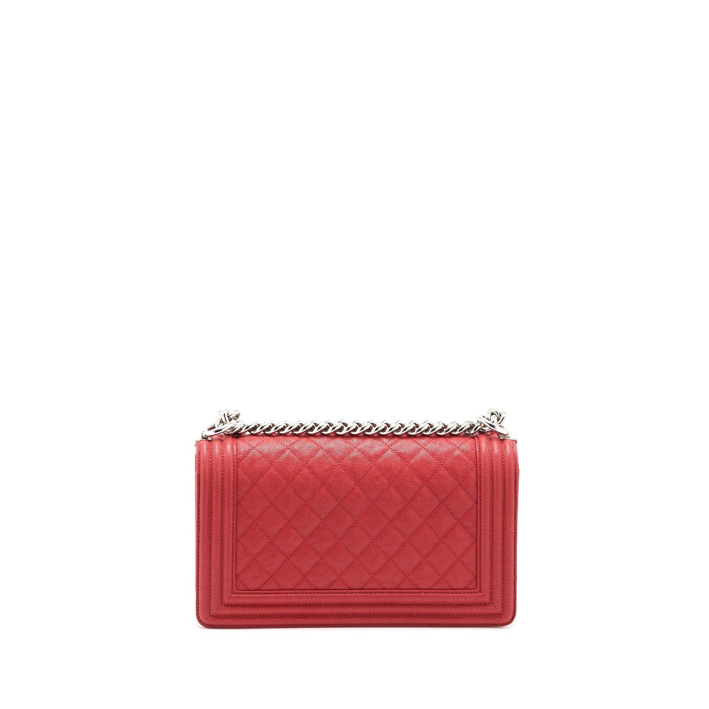 Chanel Medium Boy Bag Grained Calfskin Red SHW
