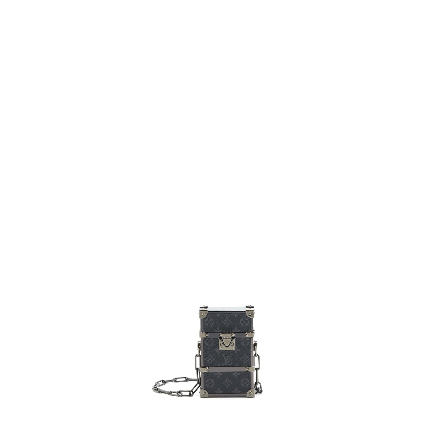 Louis Vuitton super mini trunk box with chain