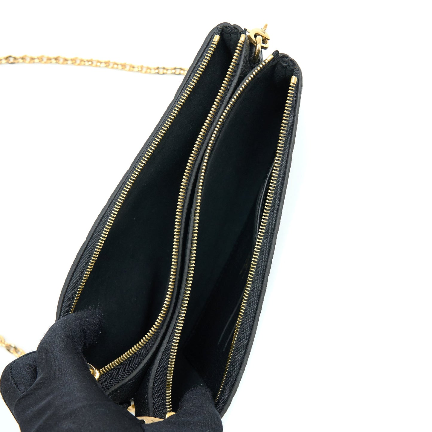 Louis Vuitton Double Zip Pochette Monogram Empreinte Black
