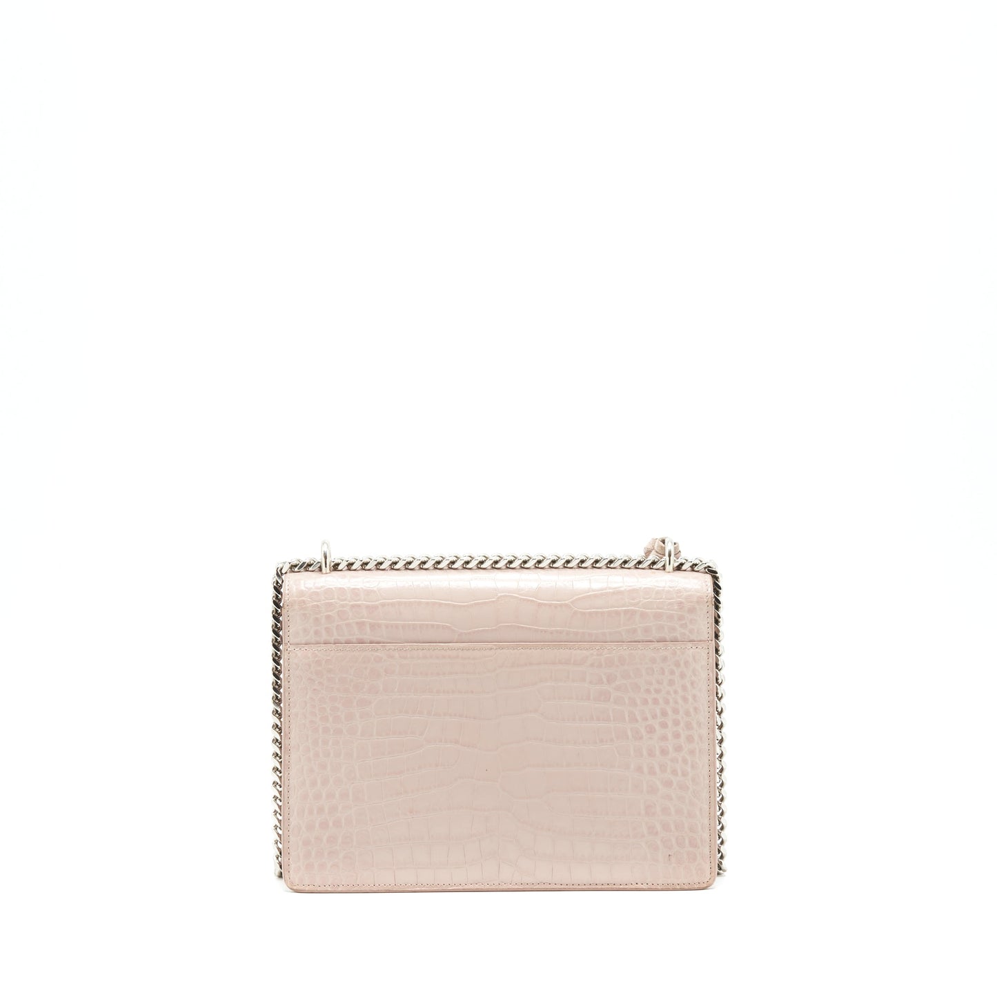 Saint Laurent sunset Purse crocodile embossed pink