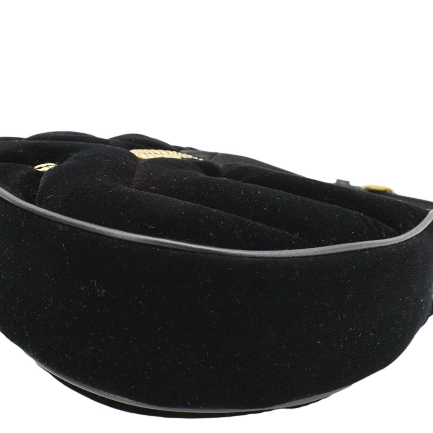 GUCCI GG Marmont Half Moon Mini Leather Shoulder Bag Black 770983