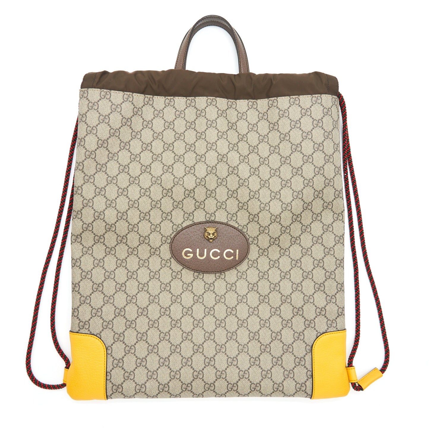 Gucci Drawstring Backpack Supreme Beige/Yellow