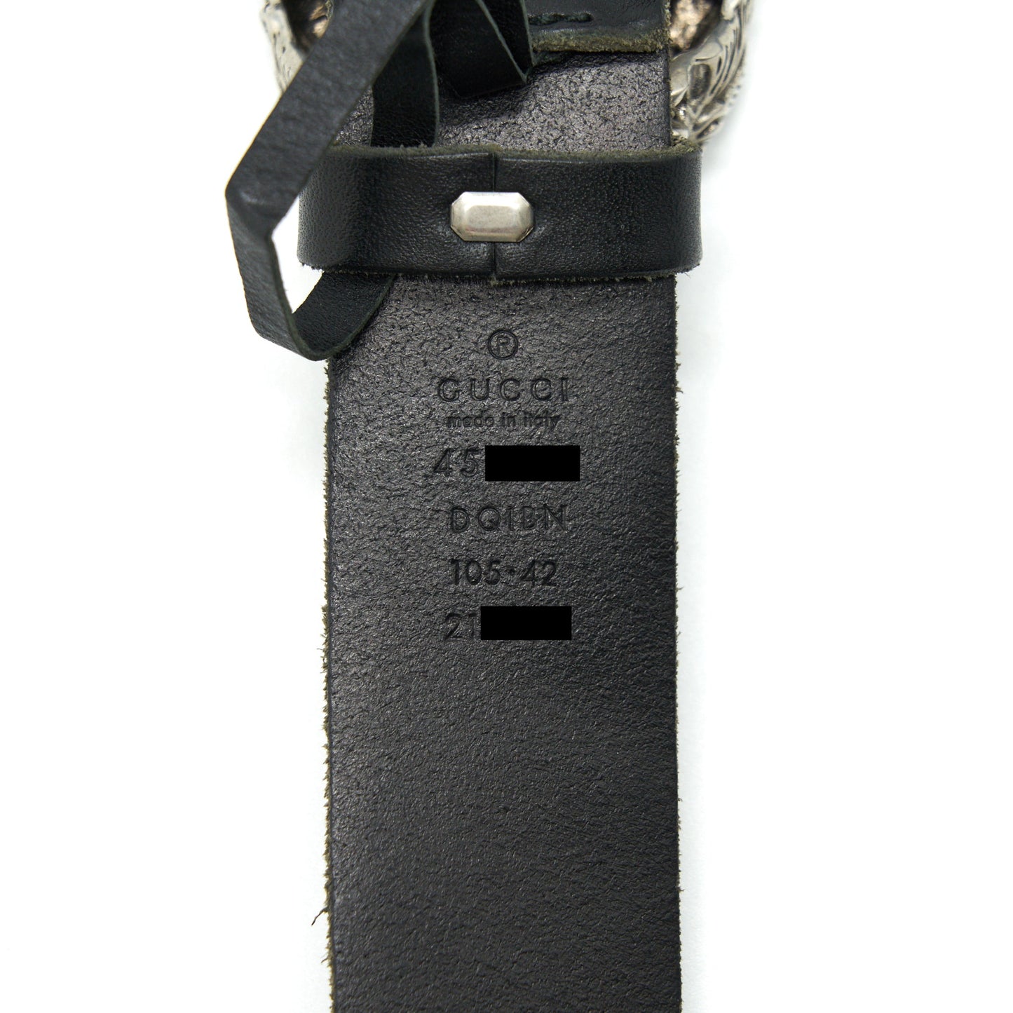 GUCCI 105cm Menâs Dionysus Leather Belt In Black