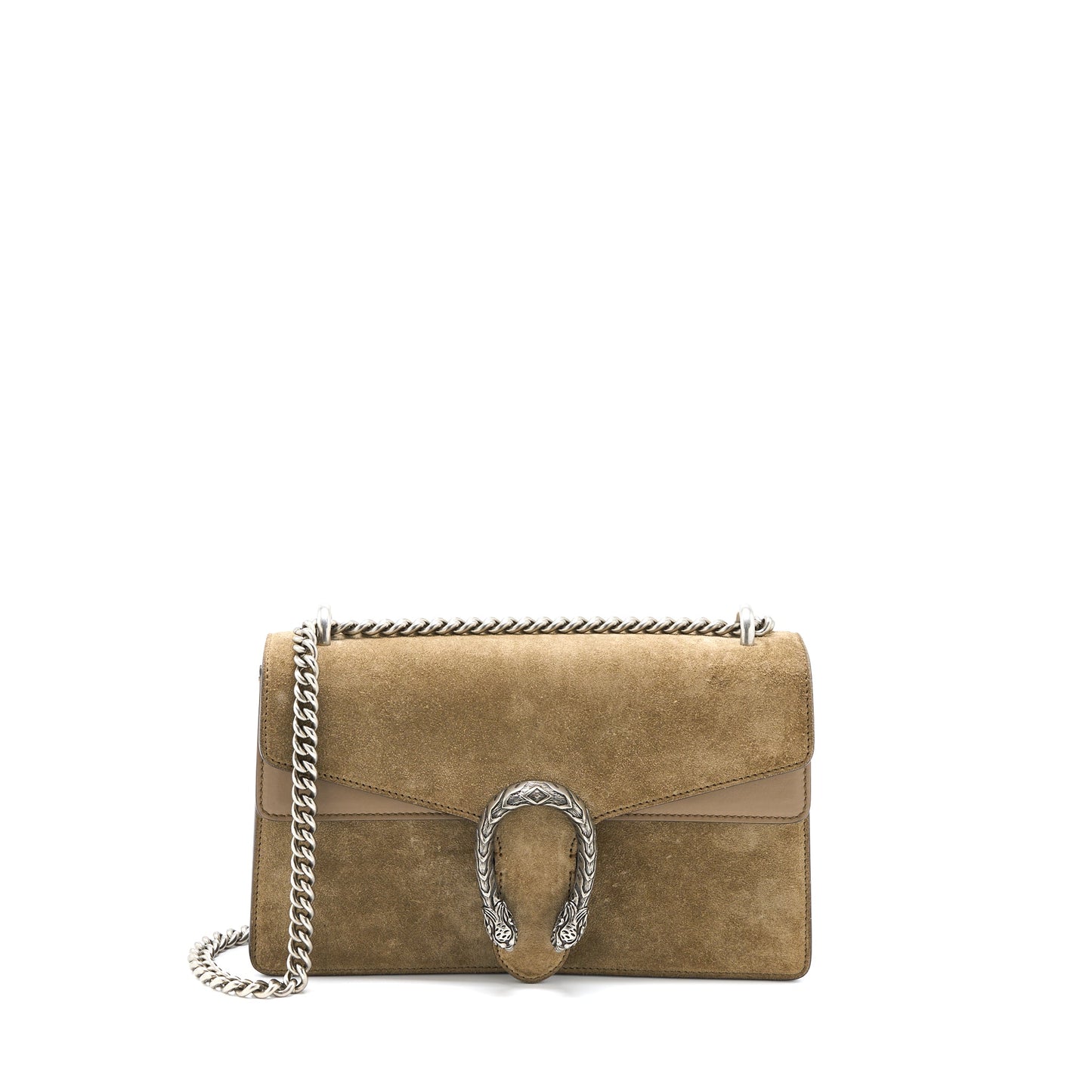 Gucci Small Dionysus Purse Suede Leather Dark Beige