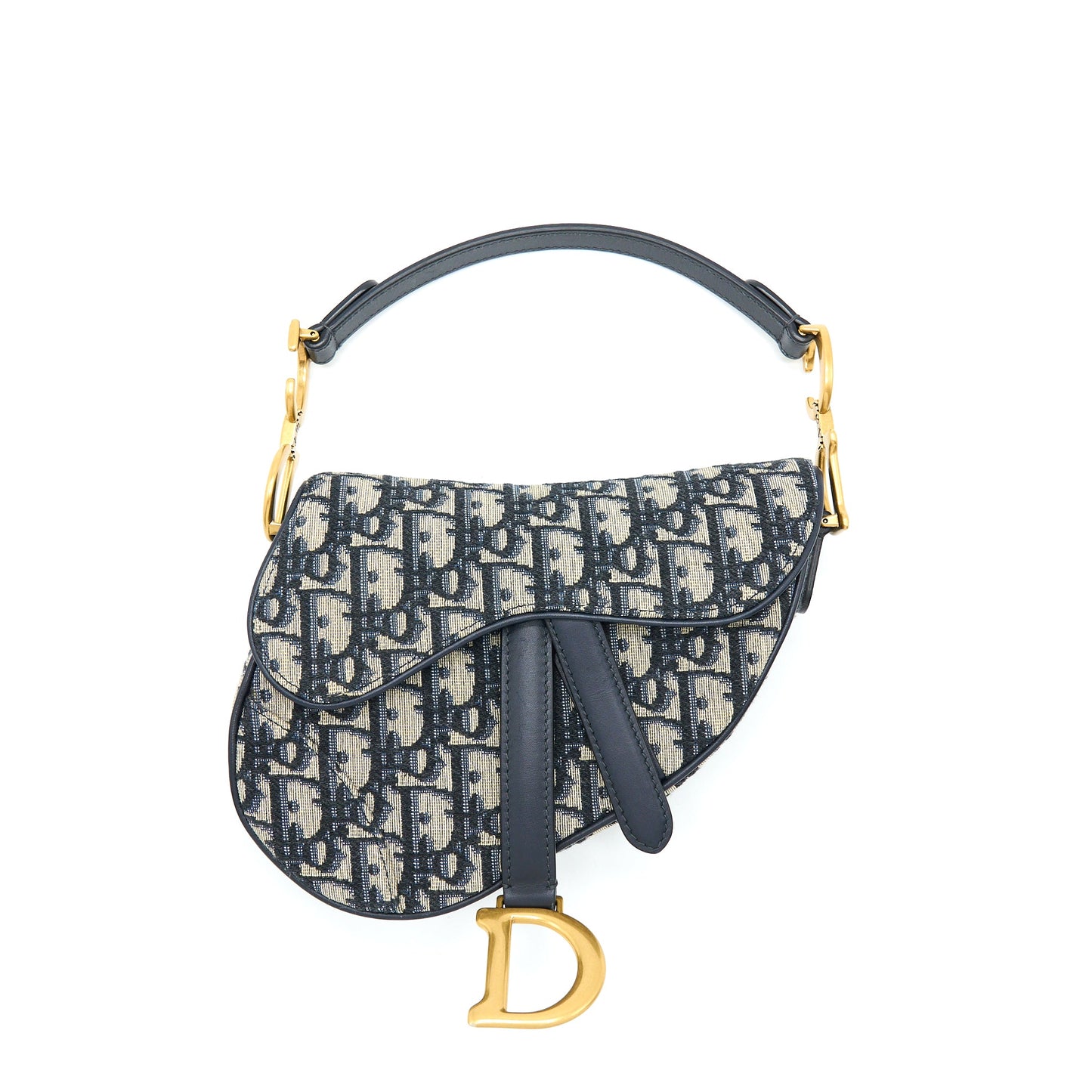 Dior Mini Saddle Blue Oblique