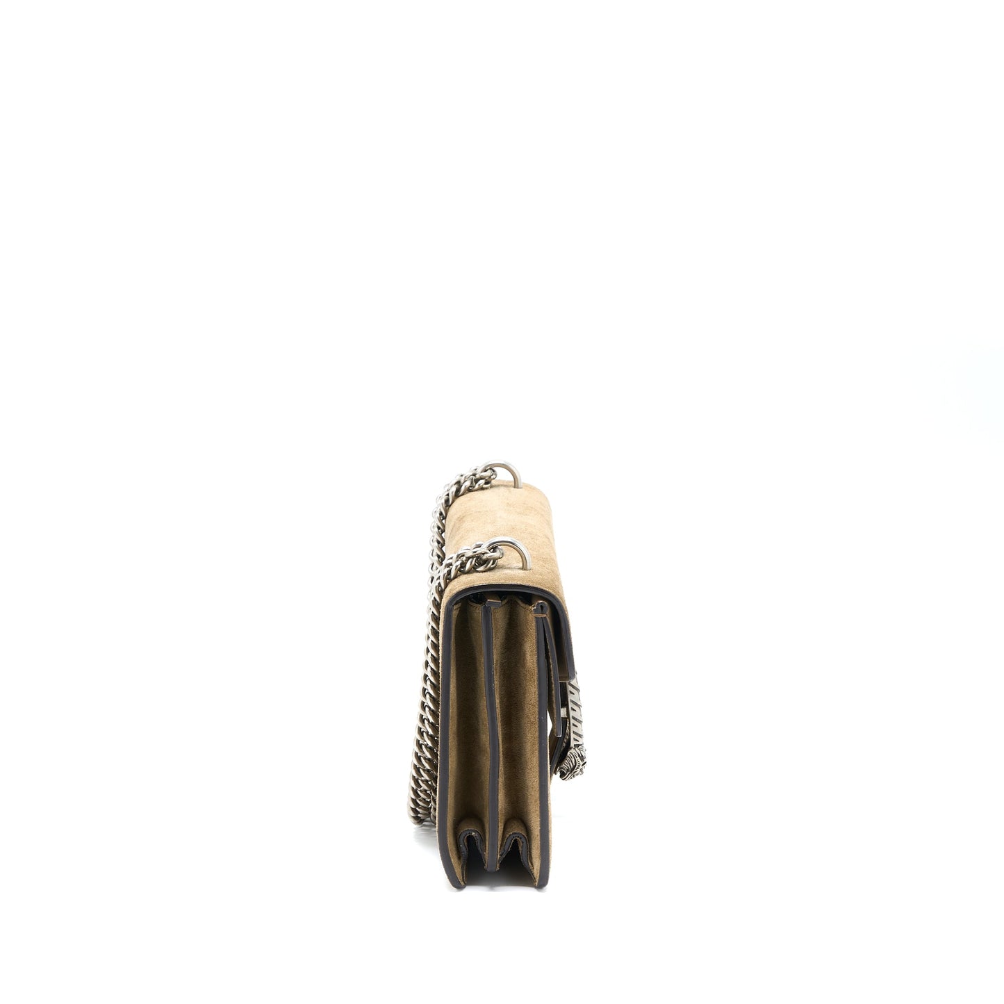 Gucci Small Dionysus Purse Suede Leather Dark Beige