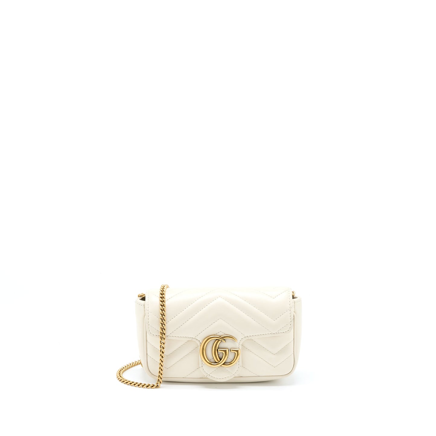Gucci Marmont Super Mini Purse MatelassÃ© White Brushed