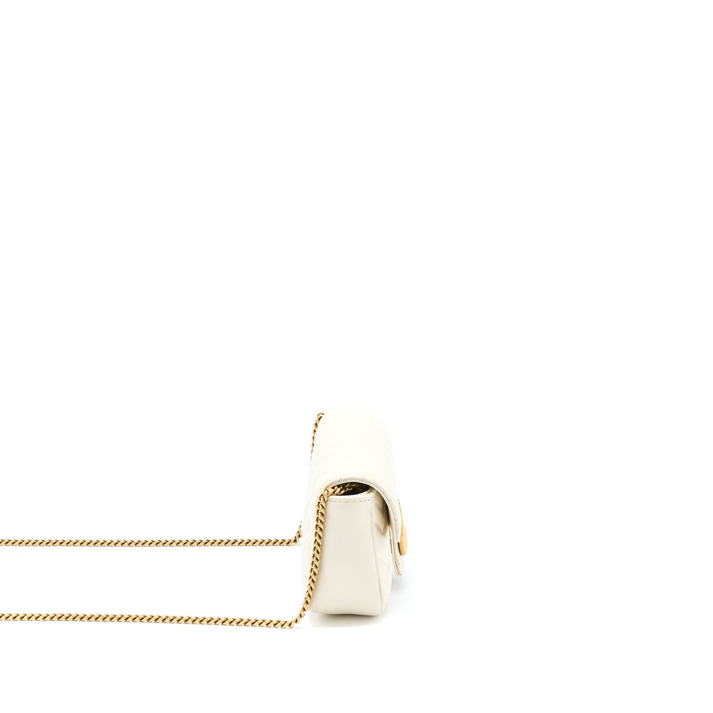 Gucci Marmont Super Mini Purse MatelassÃ© White Brushed