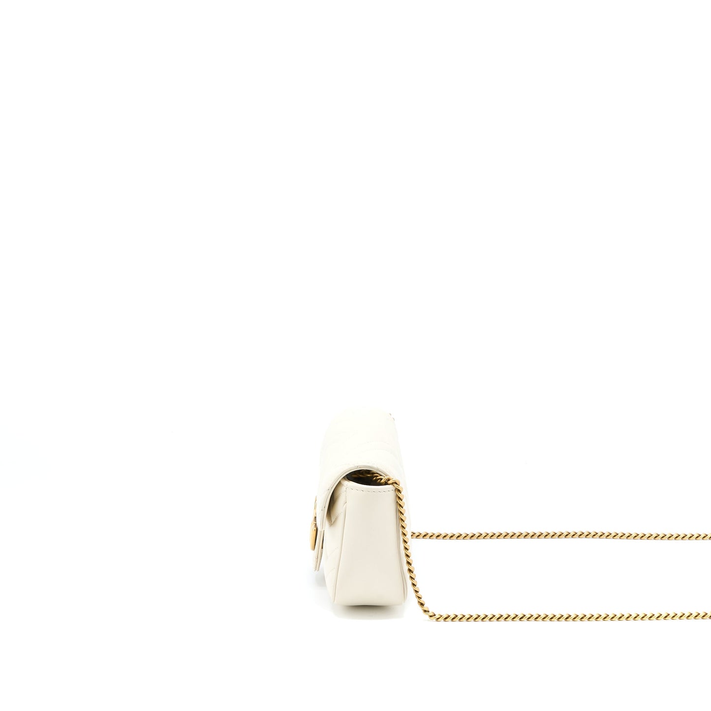Gucci Marmont Super Mini Purse MatelassÃ© White Brushed