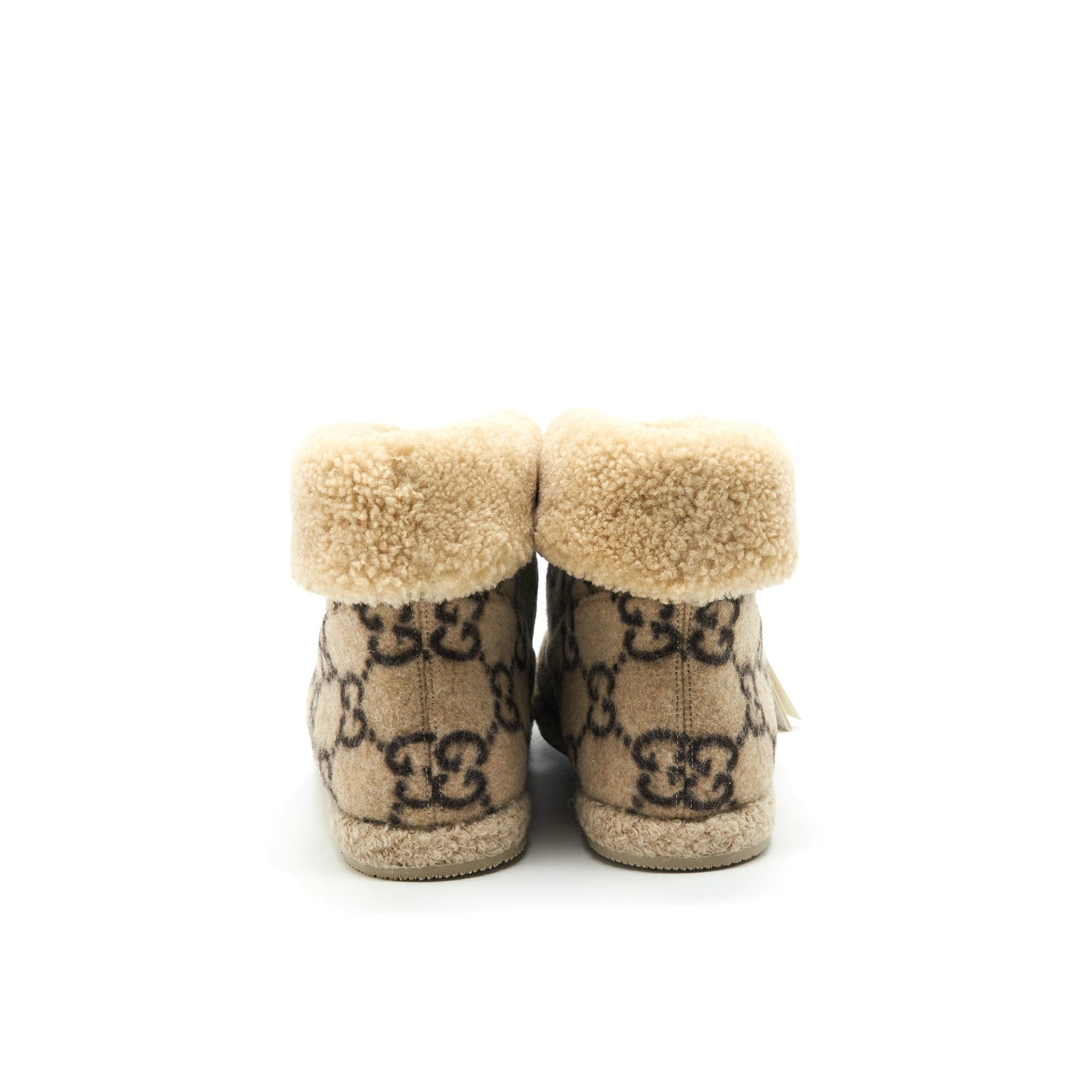 GUCCI Size 39 Wool Ankle Boots Beige