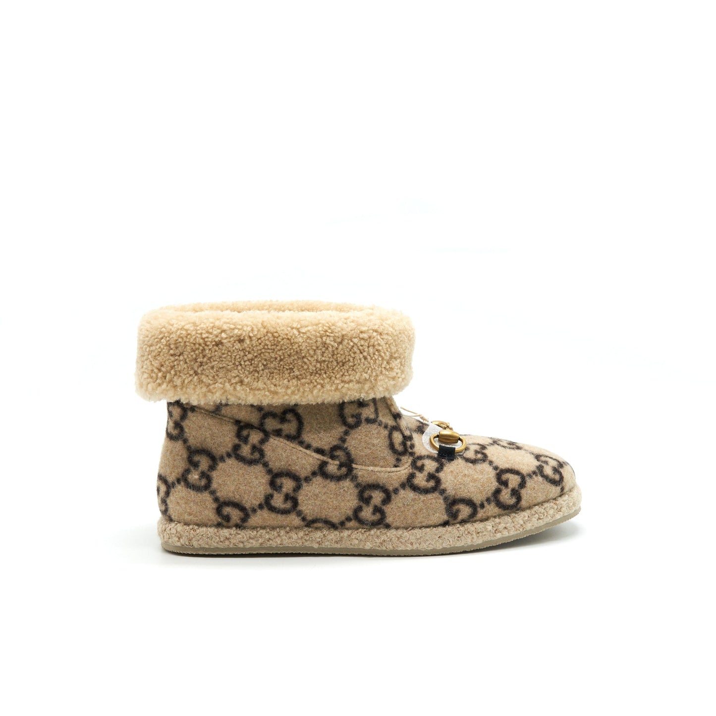 GUCCI Size 39 Wool Ankle Boots Beige