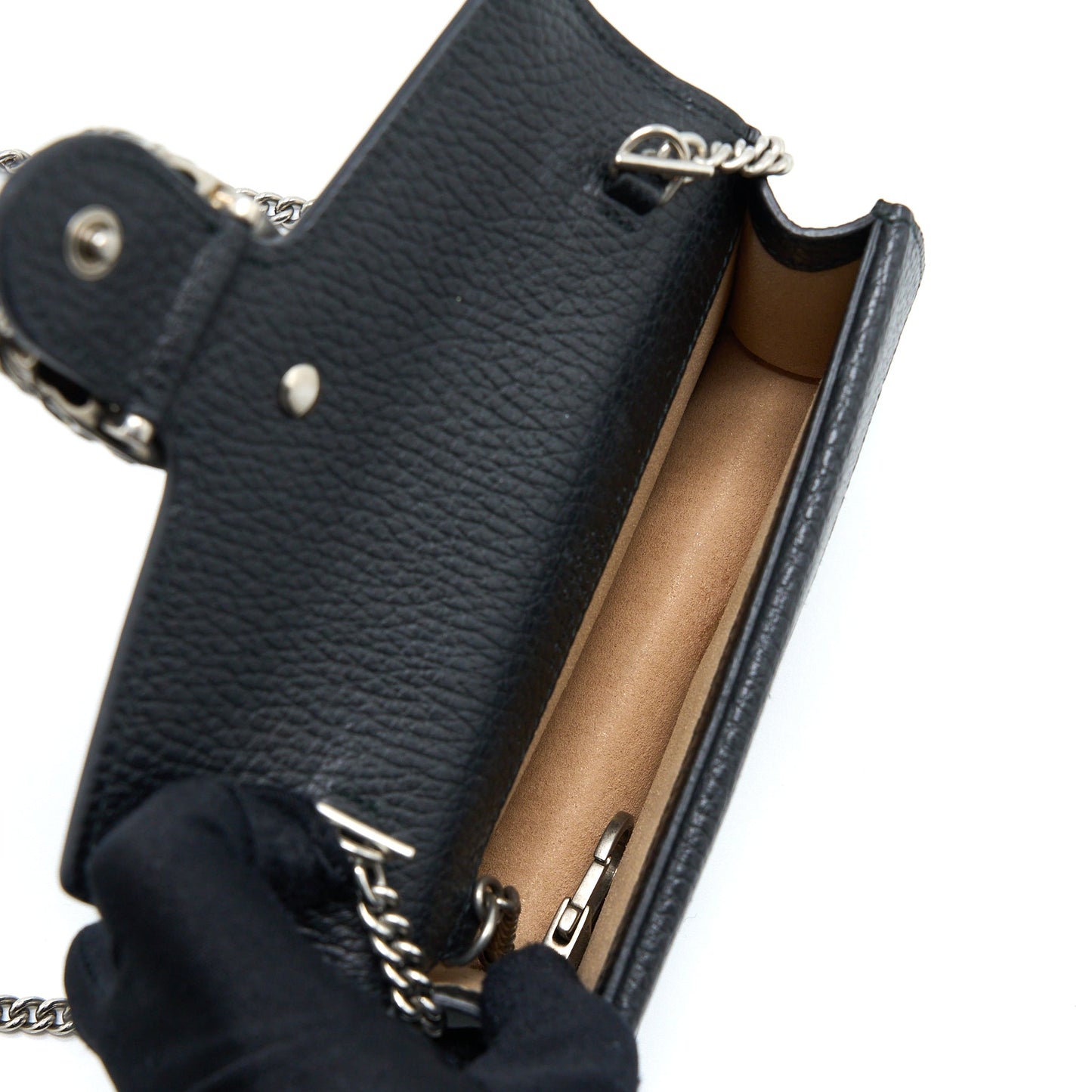 Gucci Super Mini Dionysus Purse Calfskin Black Ruthenium Hardware