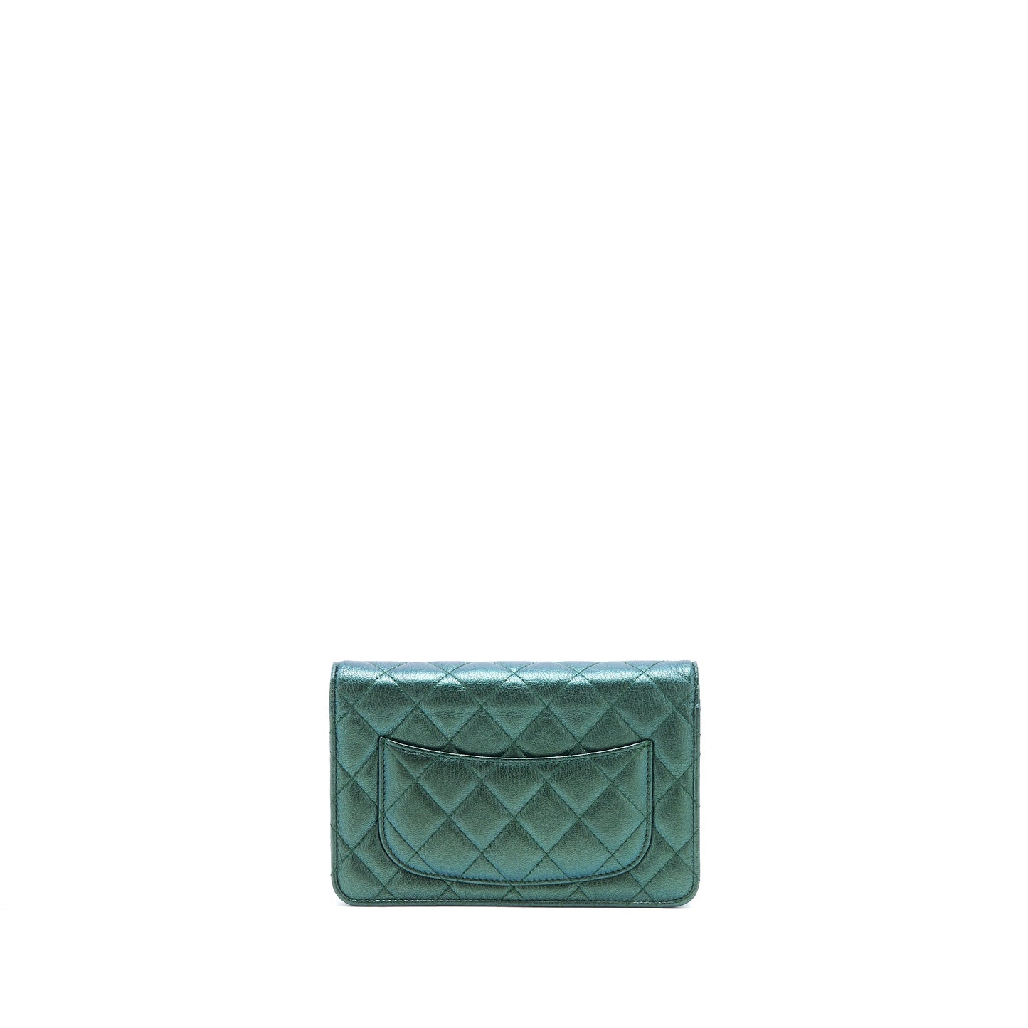 Chanel Classic Wallet on Chain Goatskin Iridescent Green Rainbow Hardware
