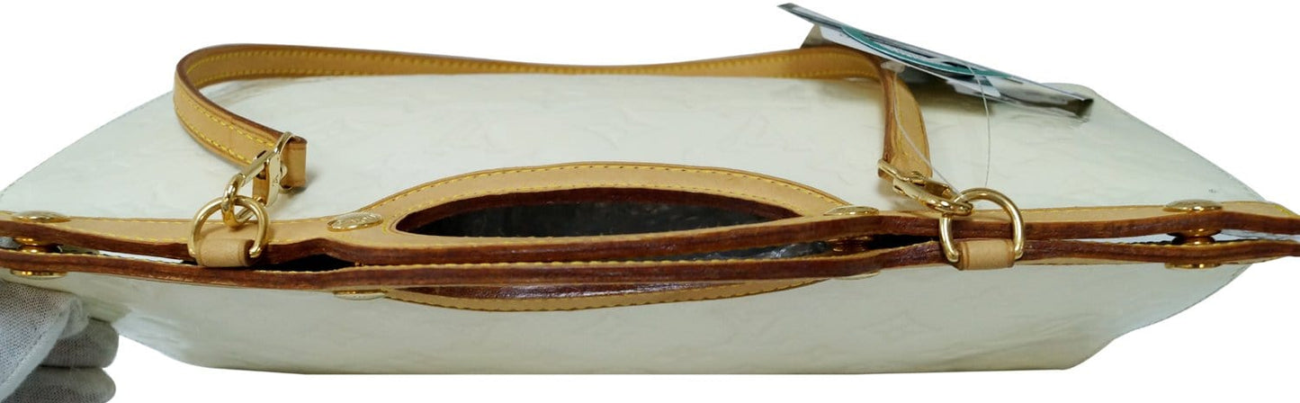 LOUIS VUITTON Cream Vernis Leather Roxbury Drive Shoulder Bag