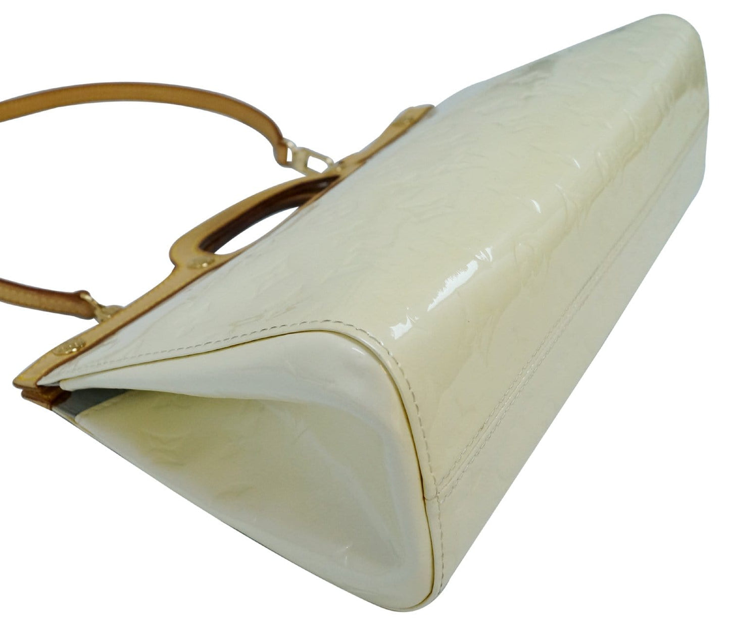 LOUIS VUITTON Cream Vernis Leather Roxbury Drive Shoulder Bag