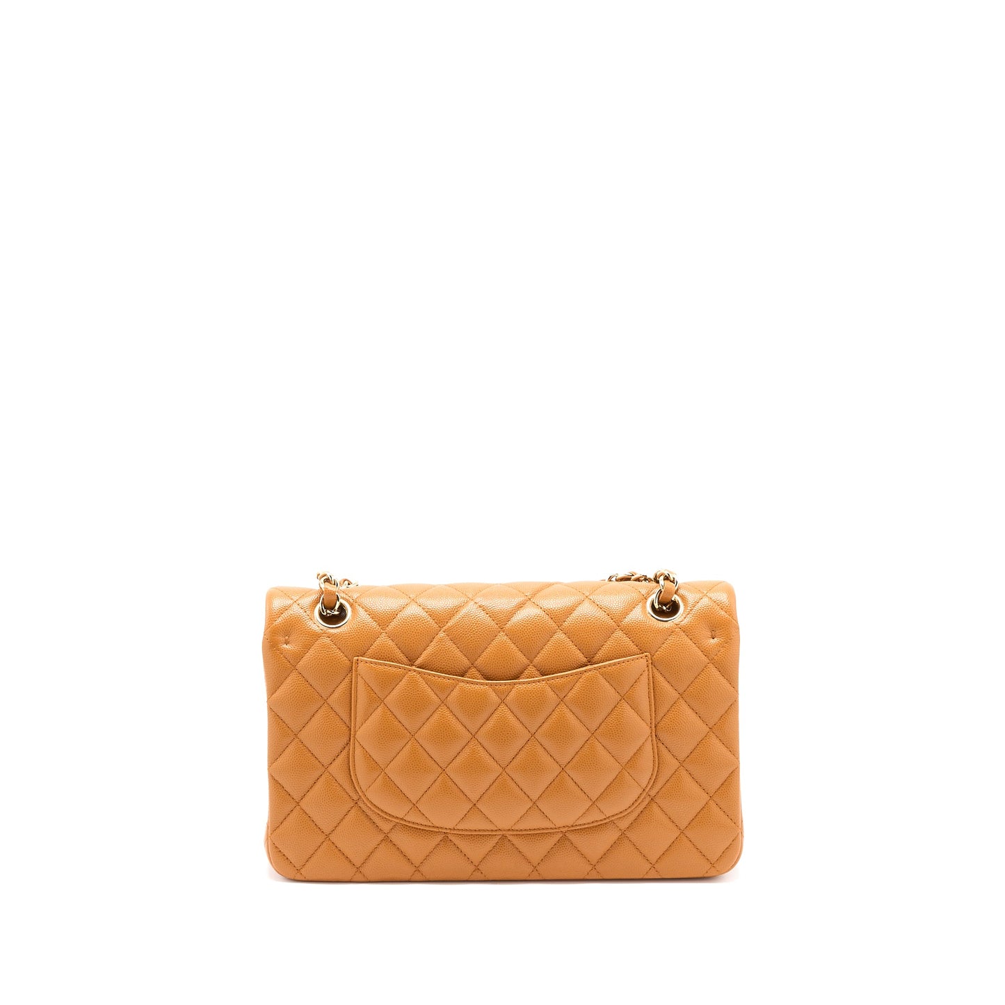 Chanel Medium Classic Double Flap Bag Caviar Caramel LGHW (Microchip)