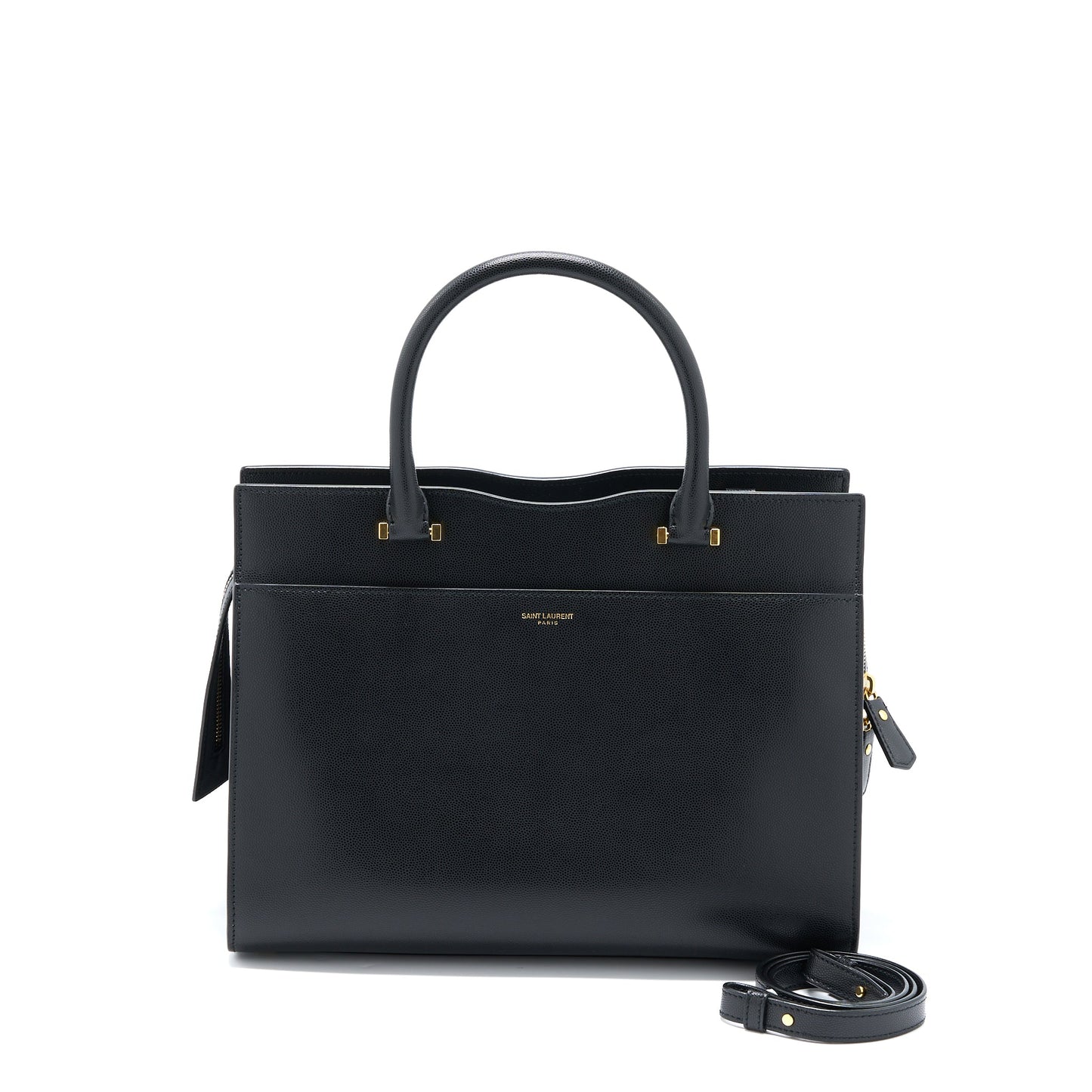 Saint Laurent/ Medium Uptown Tote Purse Calfskin Black
