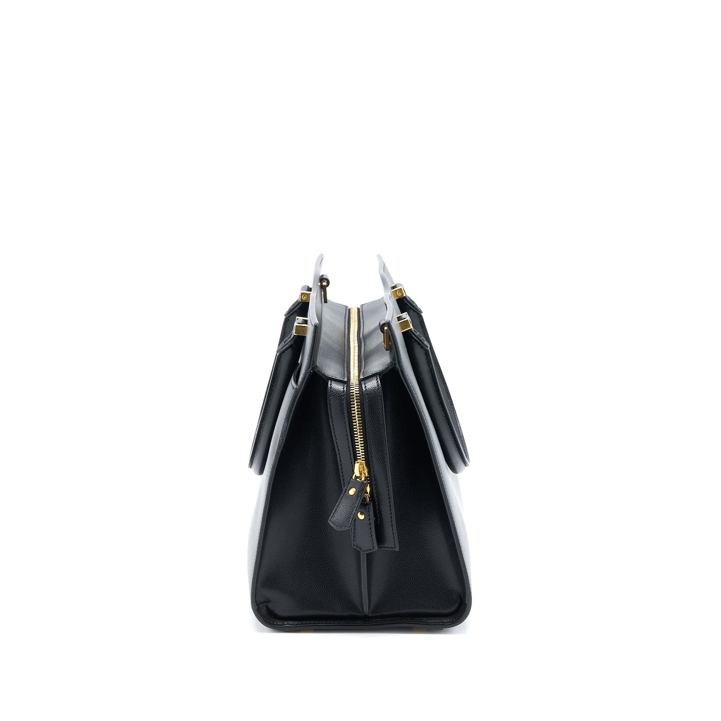 Saint Laurent/ Medium Uptown Tote Purse Calfskin Black