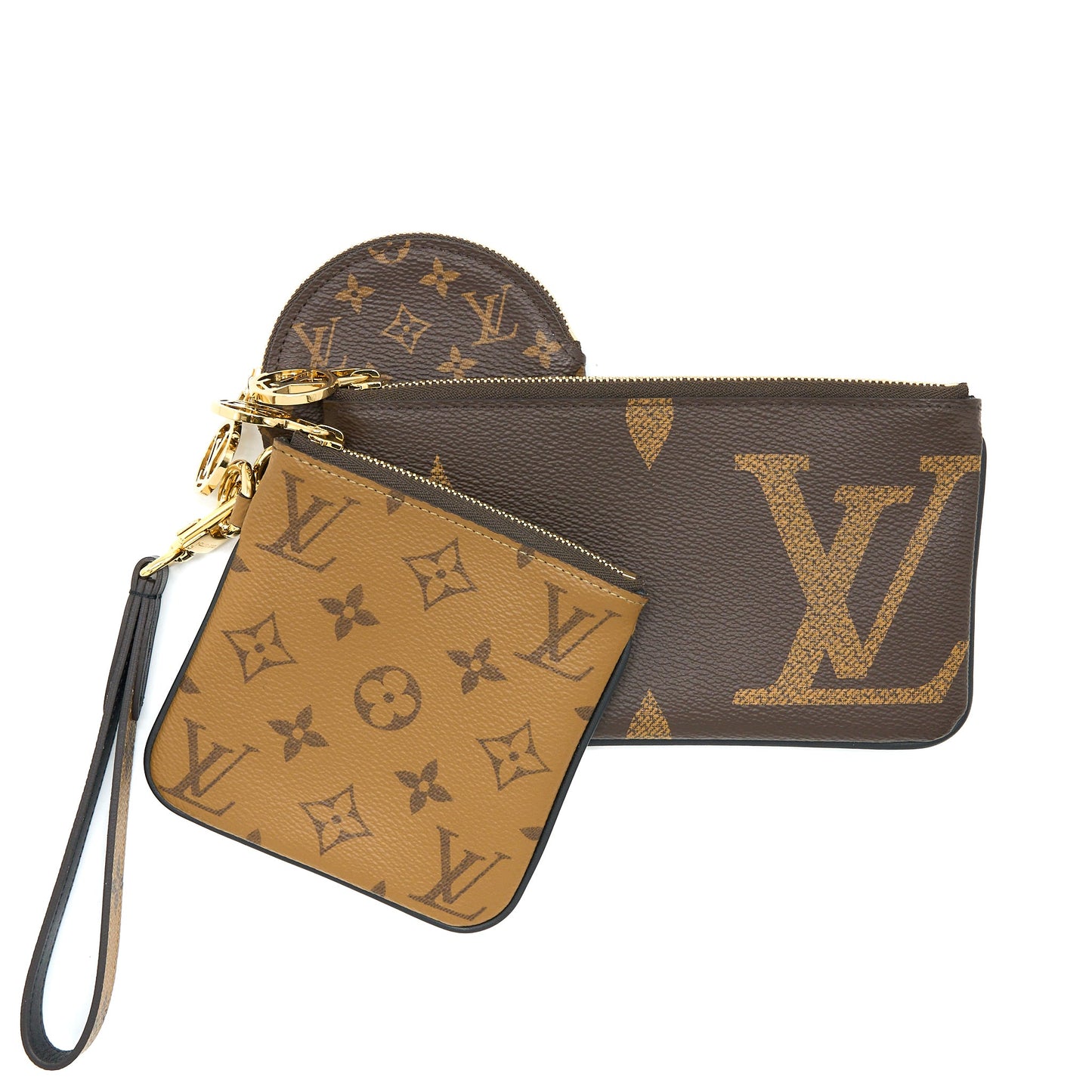 Louis Vuitton Trio Pouch M68756 Monogram Reverse