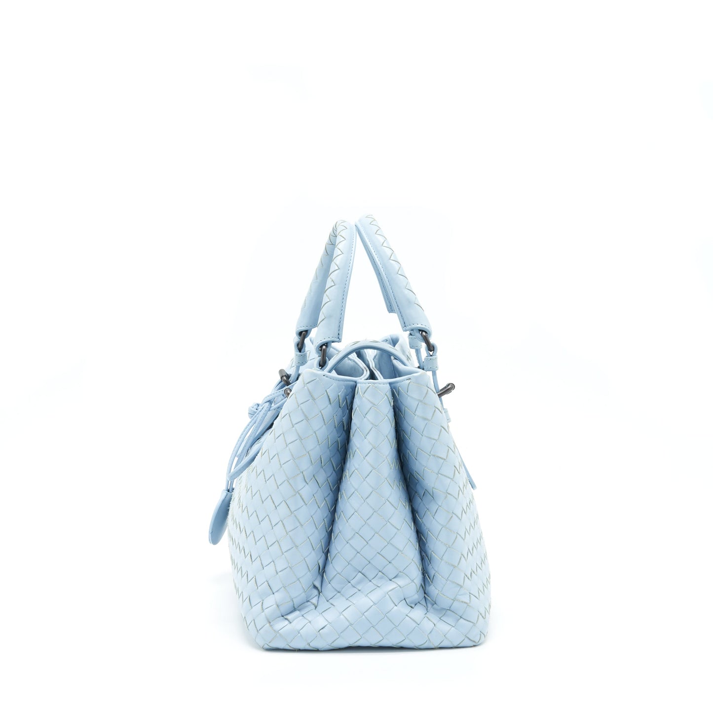 Bottega Veneta Roma Tote Purse Lambskin Light Blue