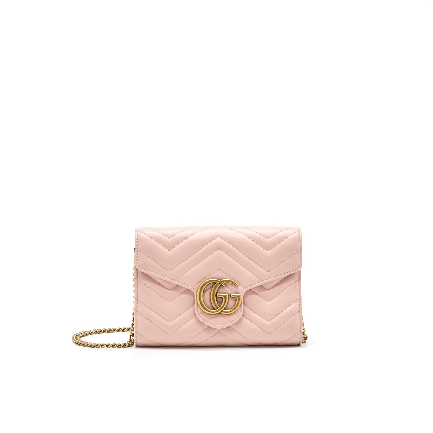 Gucci Marmont Matelasse Mini Purse Pink