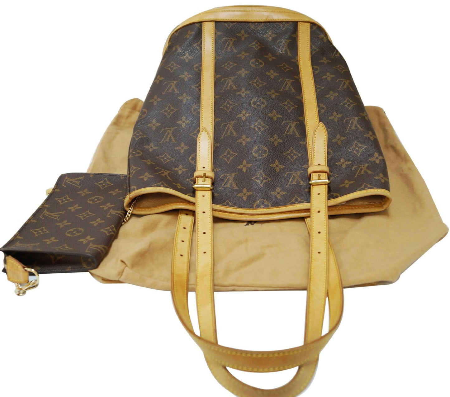 LOUIS VUITTON Monogram Canvas Brown Bucket GM Shoulder Bag