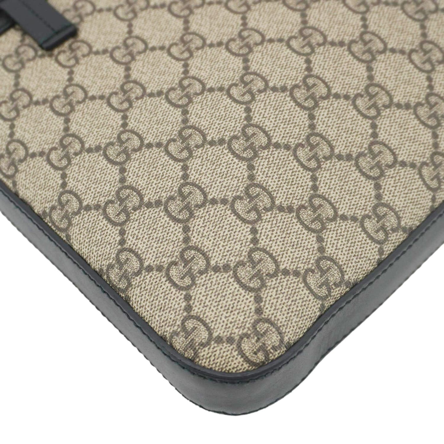 GUCCI Front Zip Medium GG Canvas Messenger Bag Beige 406974
