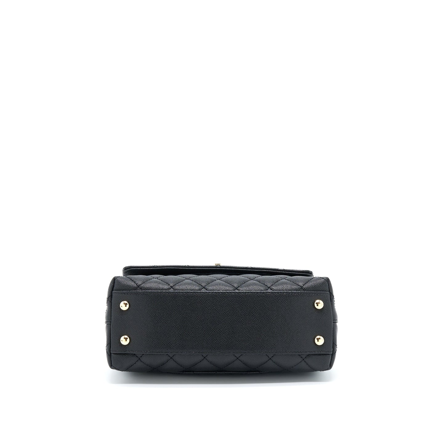 Chanel Small Coco Handle Caviar Black LGHW (Microchip)