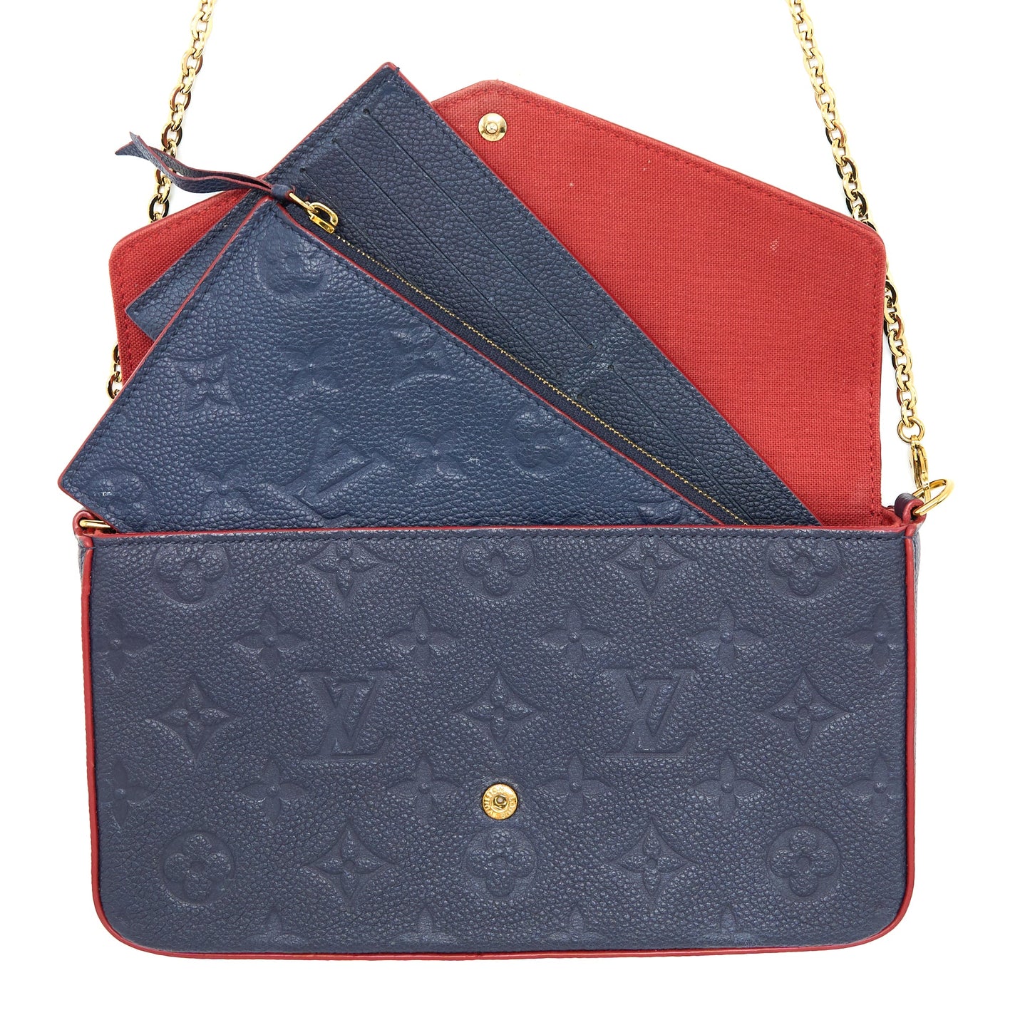 Louis Vuitton Felicie Pochette Monogram Empreinte Navy
