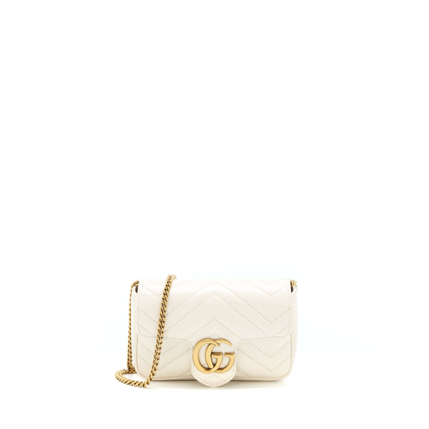 Gucci marmont super mini Purse White