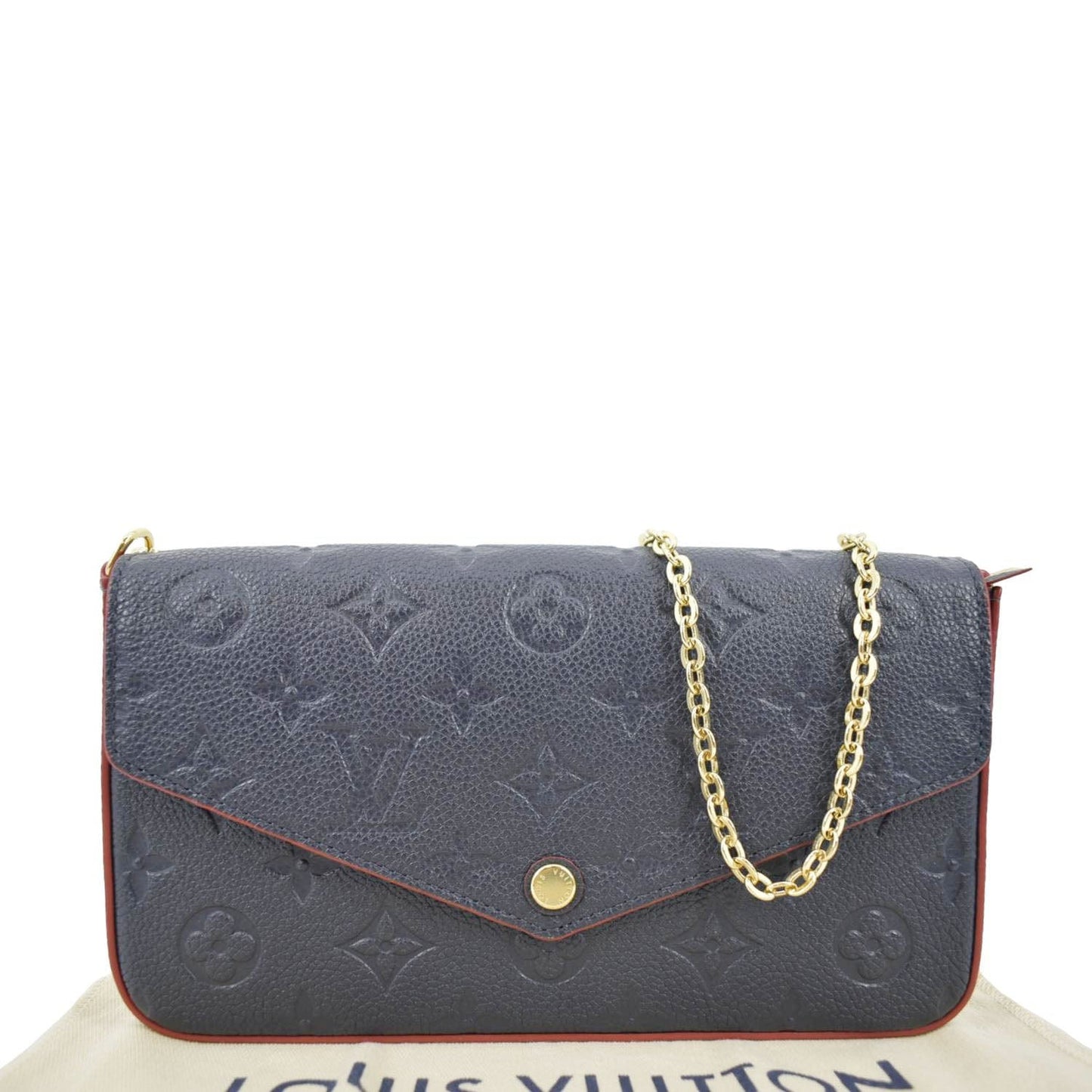 LOUIS VUITTON Felicie Monogram Empreinte Pochette Crossbody Bag Marine Rouge