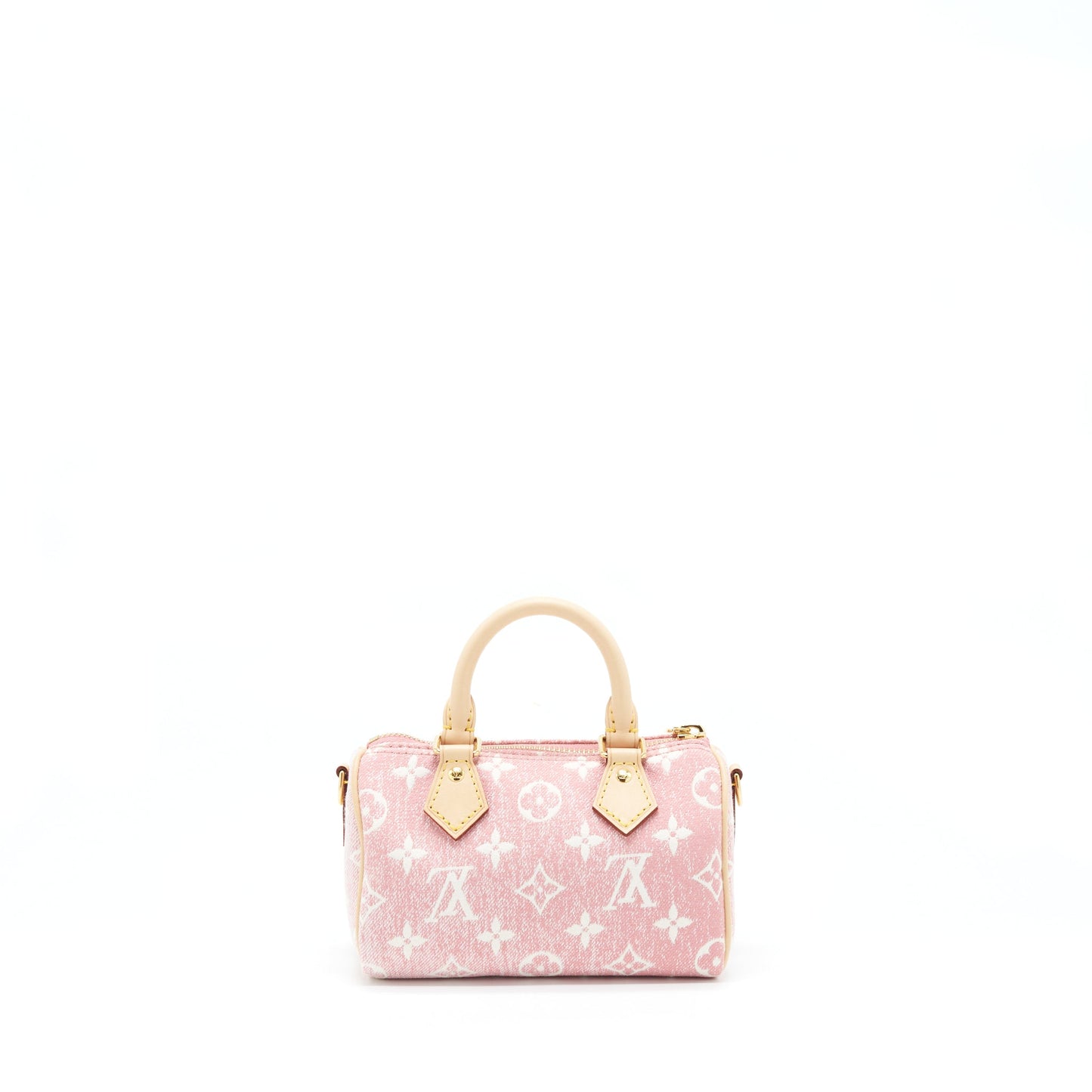 Louis Vuitton Nano Speedy Monogram Jacquard Denim Pink