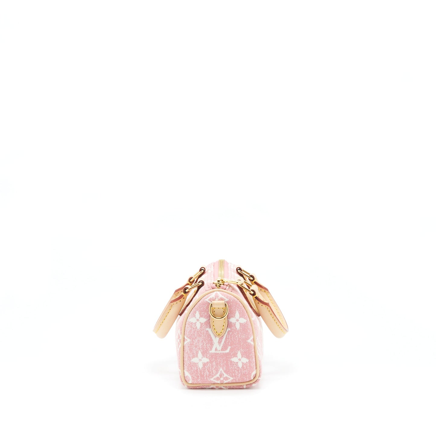 Louis Vuitton Nano Speedy Monogram Jacquard Denim Pink